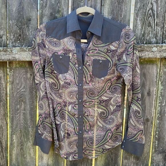 Days of Freedom Paisley Sheer Button Down Shirt | XS - Picture 1 of 3